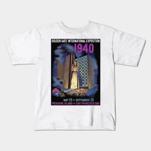 1940 Golden Gate International Exposition Vintage Poster Kids T-Shirt